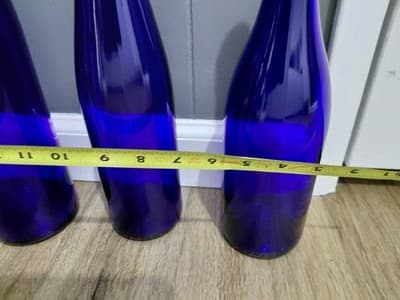 Cobalt Blue Bottles Set (4) Vintage Very Pretty Home Decor - Thumbnail 6
