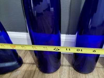 Cobalt Blue Bottles Set (4) Vintage Very Pretty Home Decor - Thumbnail 7