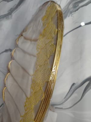 Capiz Shell 6 Piece Rare/ Vintage 6 Piece Yellow Napkin Trim & Serving Trays - Thumbnail 8