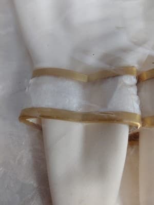 Capiz Shell 6 Piece Rare/ Vintage 6 Piece Yellow Napkin Trim & Serving Trays - Thumbnail 10