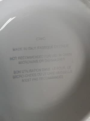 CWC Vintage Ceramic Serving Bowl Set (3) Made In Italy. White Embossed Fruit - Thumbnail 3