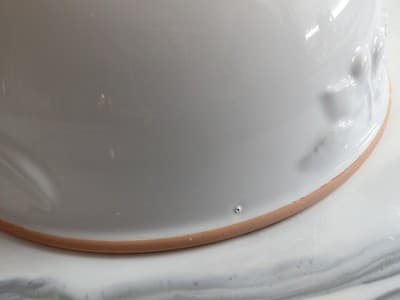 CWC Vintage Ceramic Serving Bowl Set (3) Made In Italy. White Embossed Fruit - Thumbnail 4