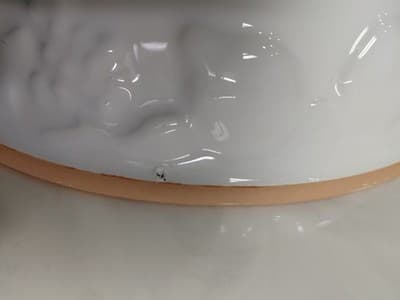 CWC Vintage Ceramic Serving Bowl Set (3) Made In Italy. White Embossed Fruit - Thumbnail 5