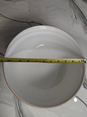 CWC Vintage Ceramic Serving Bowl Set (3) Made In Italy. White Embossed Fruit - Thumbnail 6