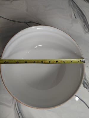 CWC Vintage Ceramic Serving Bowl Set (3) Made In Italy. White Embossed Fruit - Thumbnail 7