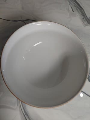 CWC Vintage Ceramic Serving Bowl Set (3) Made In Italy. White Embossed Fruit - Thumbnail 9