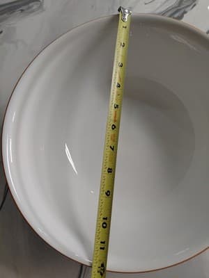 CWC Vintage Ceramic Serving Bowl Set (3) Made In Italy. White Embossed Fruit - Thumbnail 13