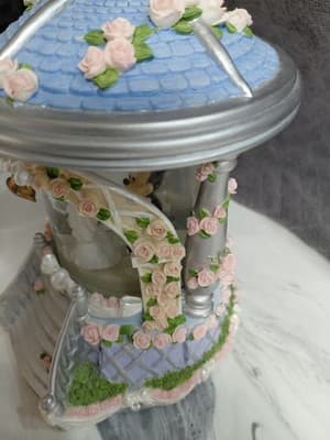 DISNEY Gazebo Wedding MICKEY MINNIE MOUSE Snow Globe DANCING Waltz MUSICAL WORKS - Thumbnail 2