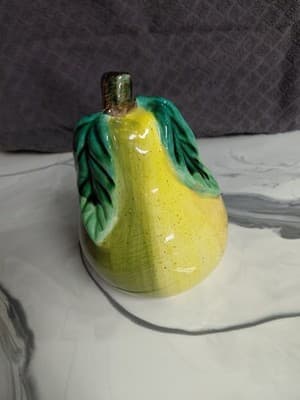 Vintage Art Deco Pear-Shaped Green & Yellow Ceramic. - Thumbnail 6