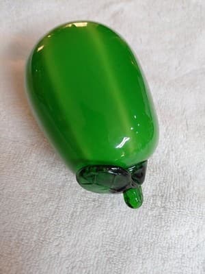 Odd Vintage Hand Blown Glass 1 Green Pear & 1 Red Pepper! - Thumbnail 5