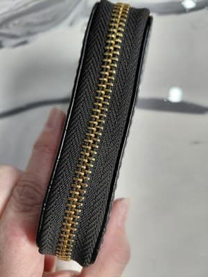 A New Day Double Zip Black and Gold-Tone Clutch/Wallet - Thumbnail 2