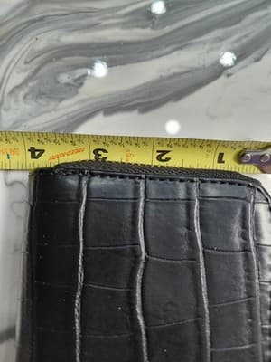 A New Day Double Zip Black and Gold-Tone Clutch/Wallet - Thumbnail 7