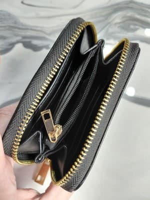 A New Day Double Zip Black and Gold-Tone Clutch/Wallet - Thumbnail 5