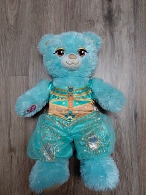 Build-A-Bear Disney Aladdin Plush Bear Blue Sparkly Outfit Medium 14-24in