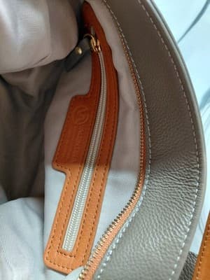 Valentina Taupe Pebbled Leather Shoulder Bag Gold Hardware Bag Charm - Thumbnail 6