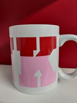 Pink & White Ceramic Coffee Mug Large 21 oz By "Pink" Clothing - Thumbnail 4