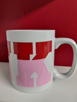 Pink & White Ceramic Coffee Mug Large 21 oz By "Pink" Clothing - Thumbnail 3