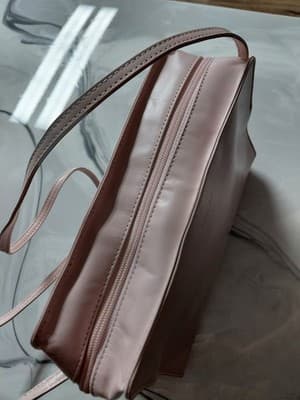 DKNY Pink Leather Shoulder Bag Zipper Accent Solid Rectangle Women’s Purse - Thumbnail 9