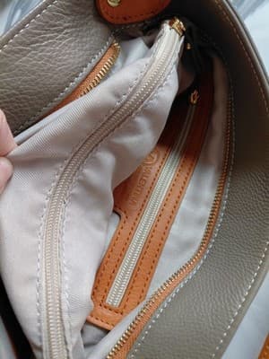 Valentina Taupe Pebbled Leather Shoulder Bag Gold Hardware Bag Charm - Thumbnail 7