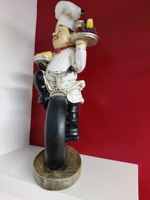 Italian Bistro Chef With A Working Clock & Matching Fat Chef Plate Kitchen Decor - Thumbnail 4