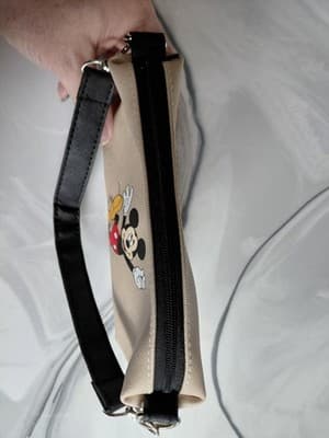 Disney Mickey Mouse Beige Small Handbag with Black Strap - Thumbnail 7