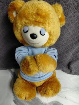 Knickerbocker 1981 Praying Bear. Cute Plush Toy Stuffed Doll 10 Inch Tall