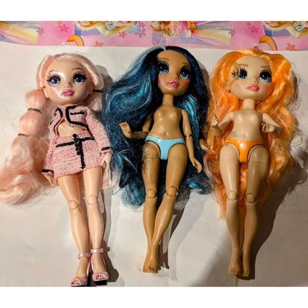 Rainbow High Dolls Pink Blue Orange Hair Fashion Jointed Limbs Lot - Image 1