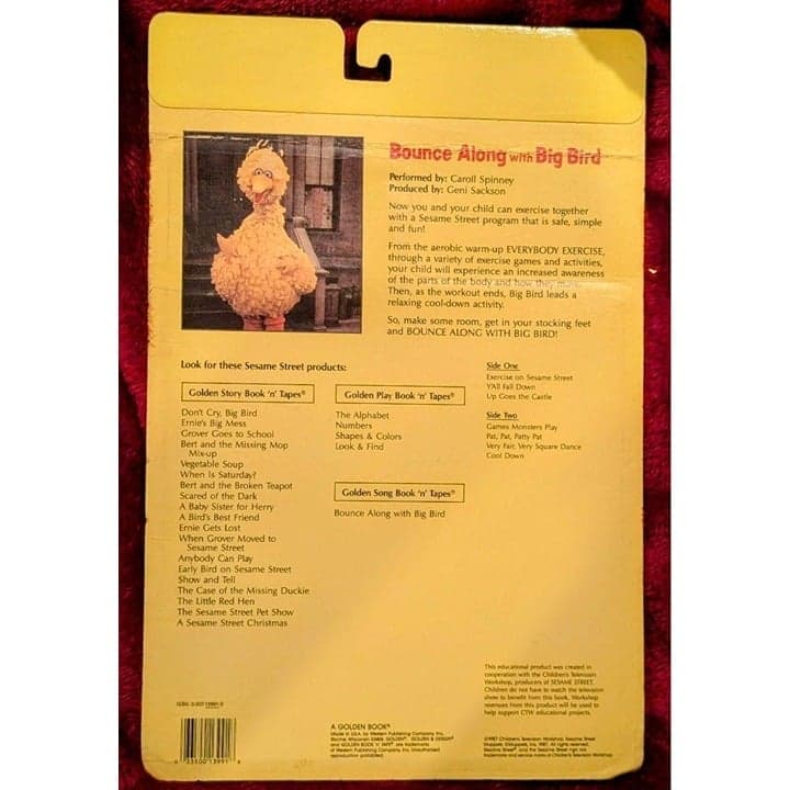 1987 GOLDEN BOOK THE SESAME STREET BOUNCE ALONG WITH BIG BIRD BOOK N TAPE NIB - Thumbnail 2