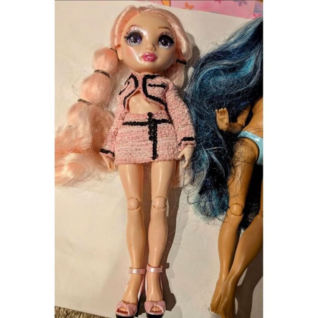 Rainbow High Dolls Pink Blue Orange Hair Fashion Jointed Limbs Lot - Thumbnail 4