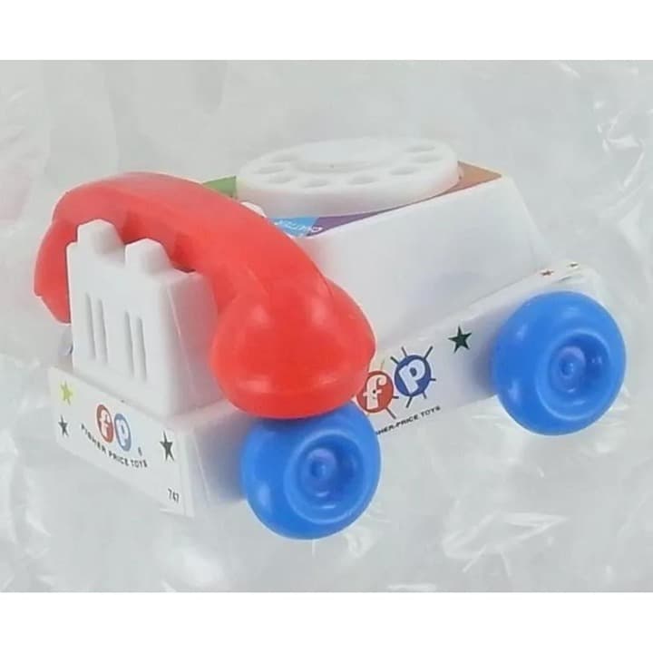 Fisher-Price Colorful Mini Chatter Phone Toy Rotary Red Blue - Thumbnail 3
