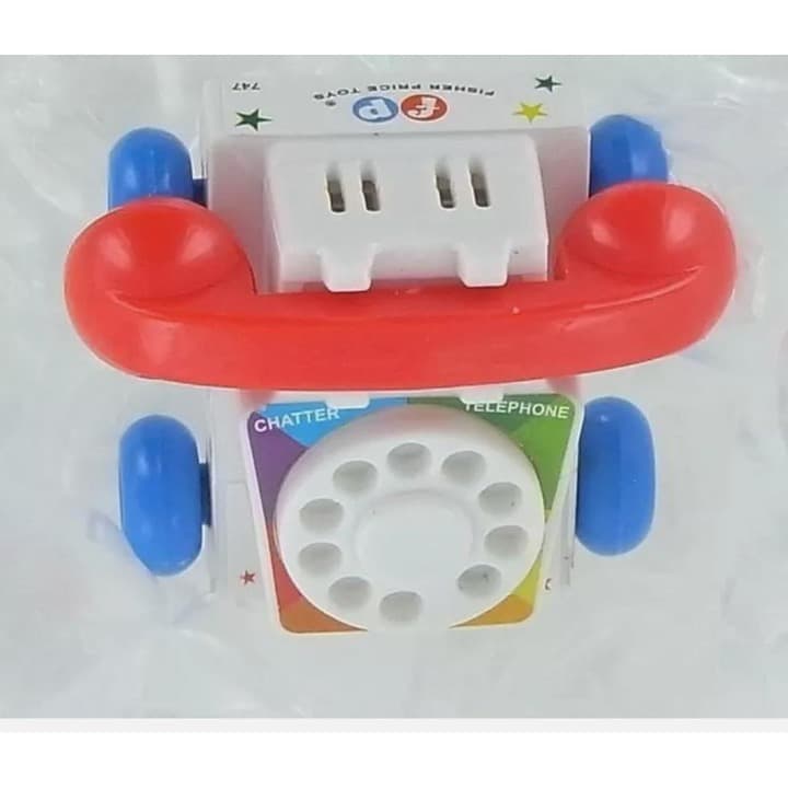 Fisher-Price Colorful Mini Chatter Phone Toy Rotary Red Blue - Thumbnail 2