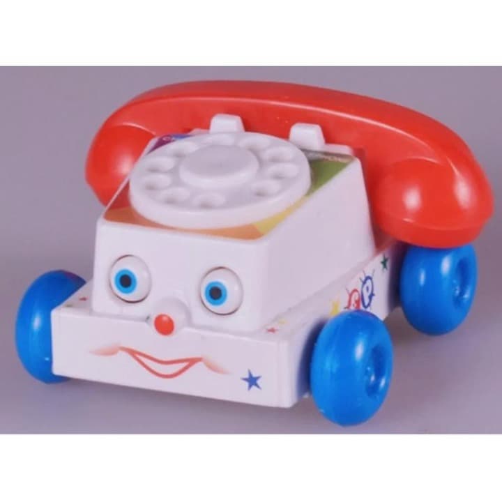 Fisher-Price Colorful Mini Chatter Phone Toy Rotary Red Blue - Image 1
