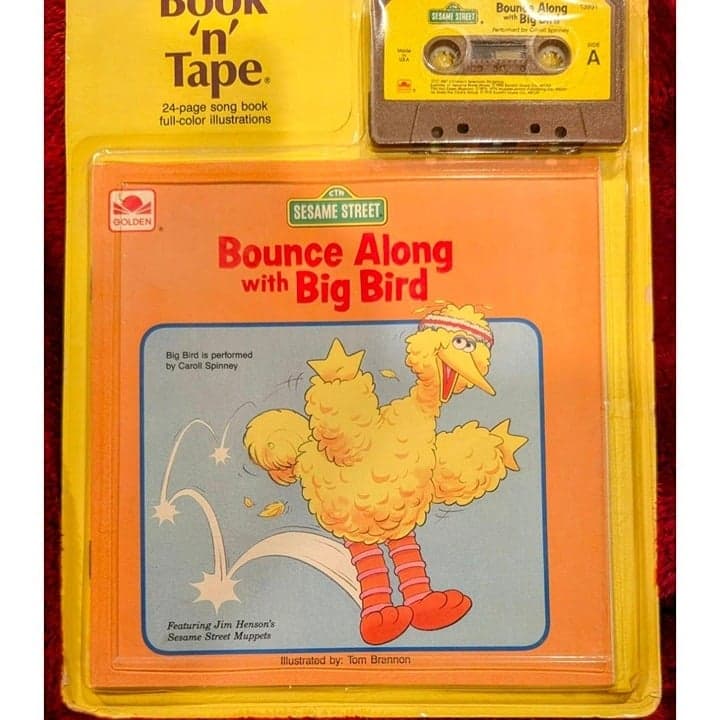 1987 GOLDEN BOOK THE SESAME STREET BOUNCE ALONG WITH BIG BIRD BOOK N TAPE NIB - Thumbnail 4