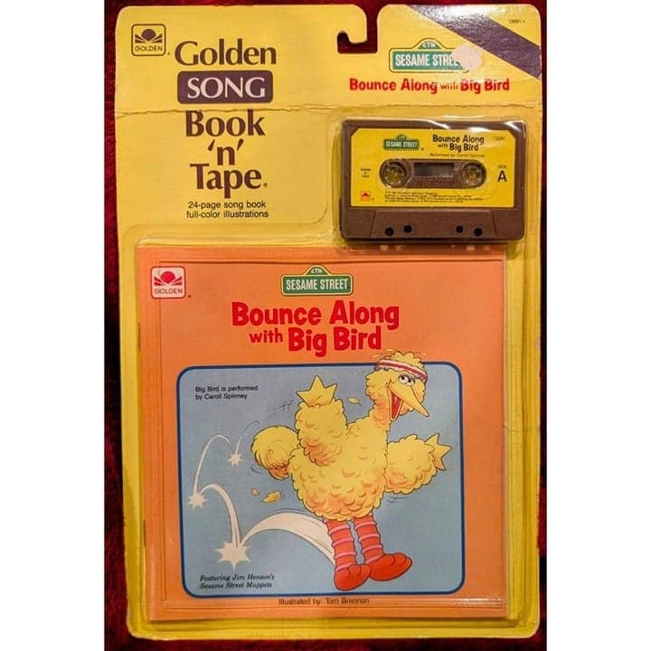 1987 GOLDEN BOOK THE SESAME STREET BOUNCE ALONG WITH BIG BIRD BOOK N TAPE NIB - Image 1