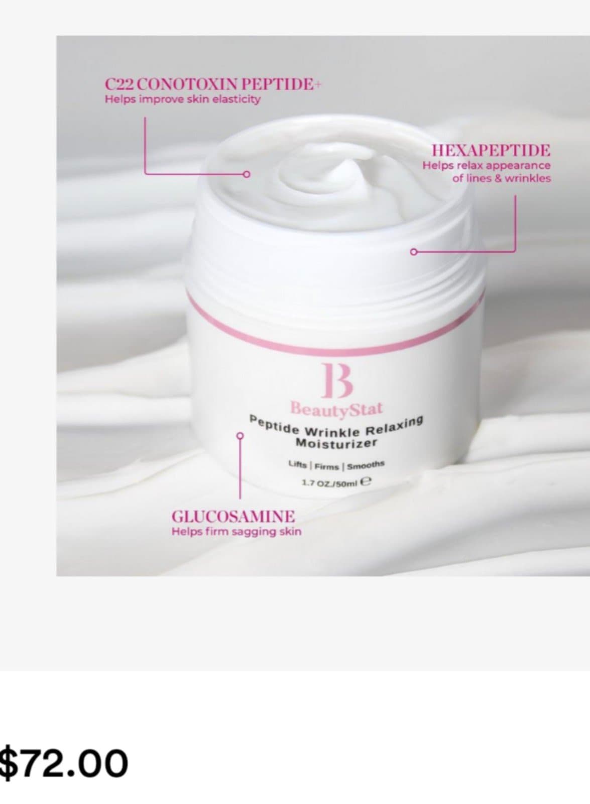 BeautyStat Cosmetics Peptide Wrinkle Relaxing Moisturizer 1.7 oz New - Thumbnail 2