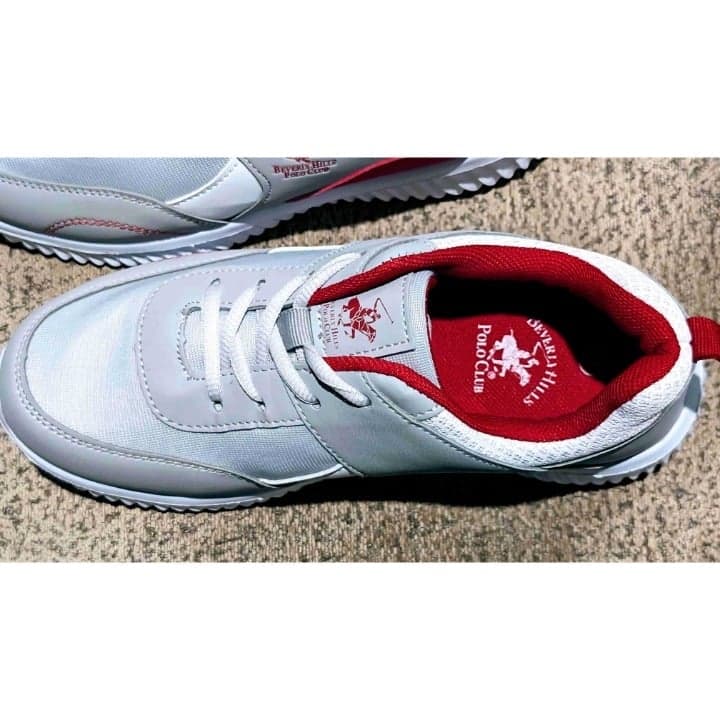 Beverly Hills Polo Boys White Red Lace-Up Sneakers Size 3 - Thumbnail 4