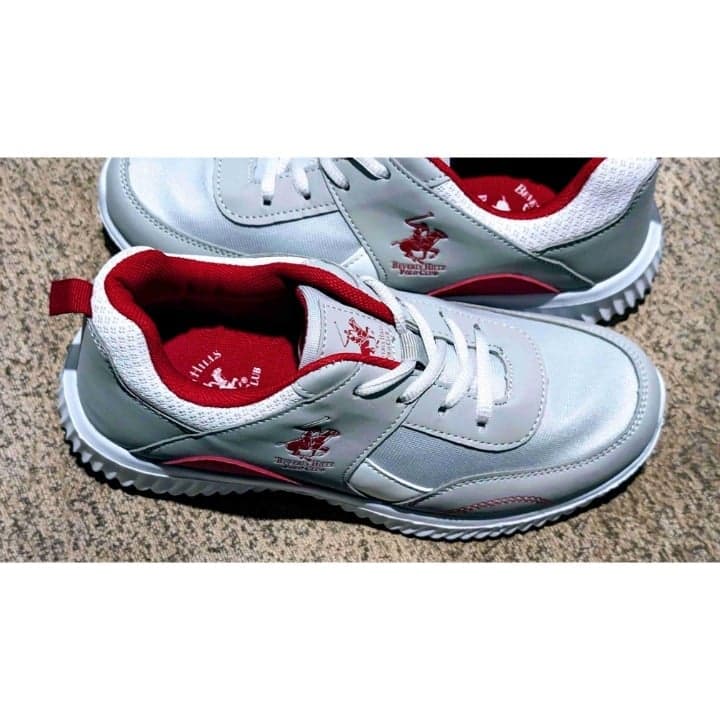 Beverly Hills Polo Boys White Red Lace-Up Sneakers Size 3 - Image 1