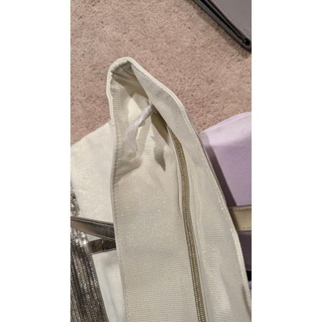 Victorias Secret White Sequin Metallic Tote Womens Bag - Thumbnail 5