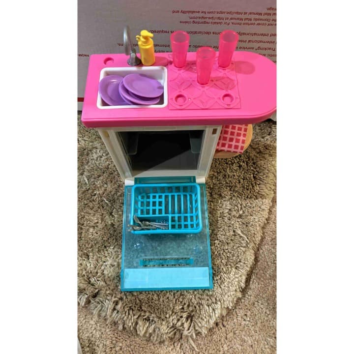 Barbie Dishwasher With Counter Kitchen Accessories Playset Multicolor 2018 - Thumbnail 7