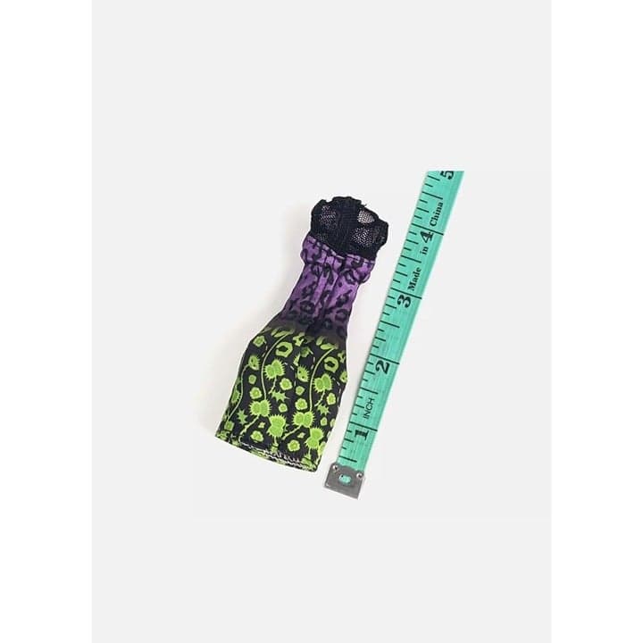 Monster High Clawdeen Black Green Purple Multi Floral Design Dress - Thumbnail 2