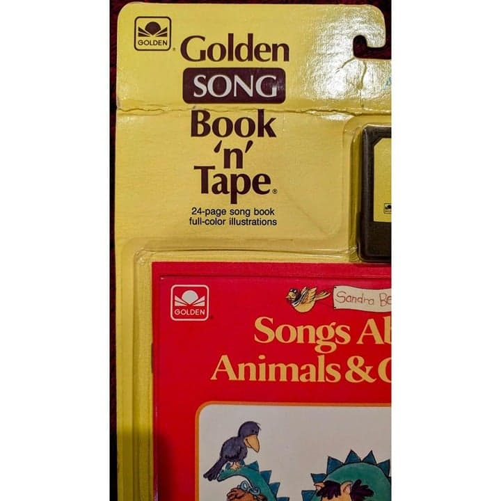 Golden Song Illustrated Animal Cassette Tape Book Set 24- Page USA Never opened - Thumbnail 3