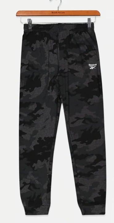 Reebox Black Camo Pattern Elastic Waistband Elastic Cuffs Joggers Pants Size Med - Image 1