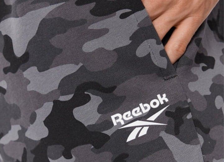 Reebox Black Camo Pattern Elastic Waistband Elastic Cuffs Joggers Pants Size Med - Thumbnail 3