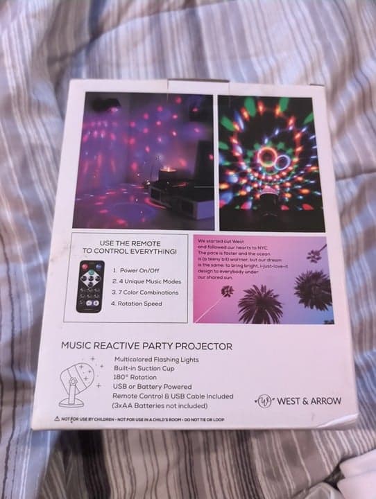 West Arrow Multicolor Rotating Lights Music Reactive LED Party Projector - Thumbnail 2