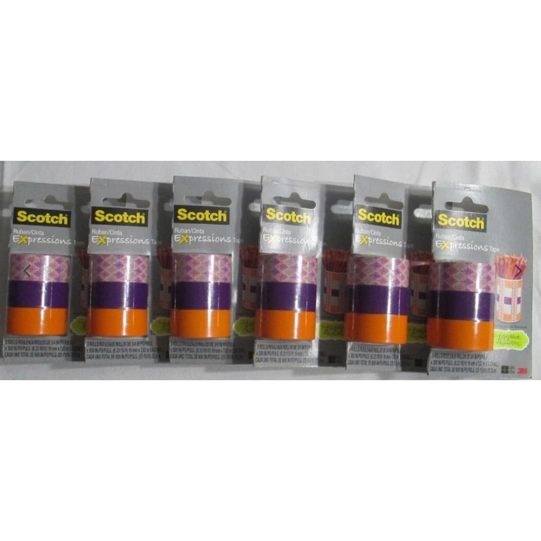 12 packs - 3M Scotch expressions tape 3 pack starburst/purple/orange - Thumbnail 3