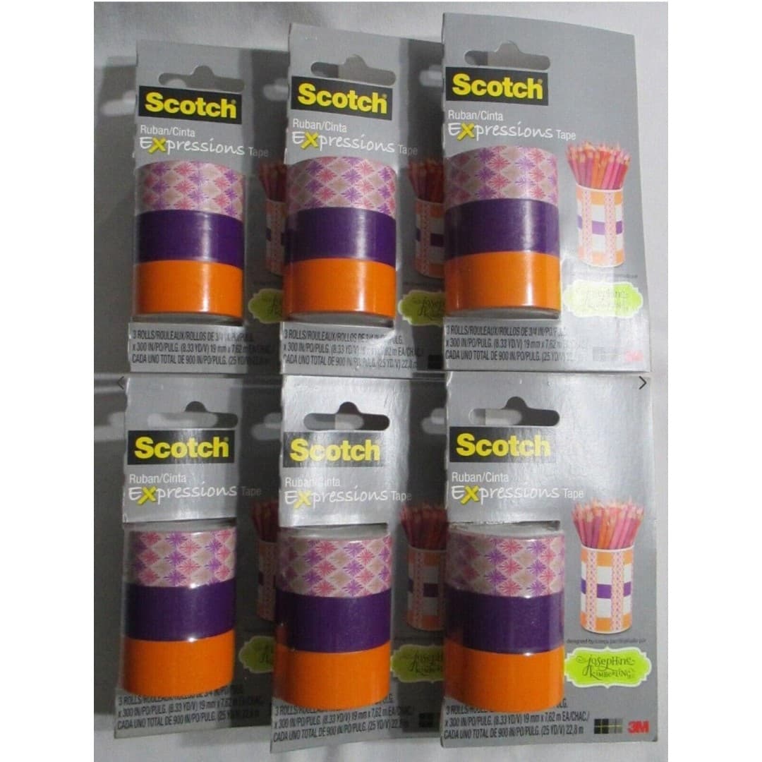 12 packs - 3M Scotch expressions tape 3 pack starburst/purple/orange - Image 1