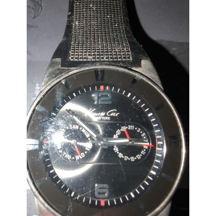 Kenneth Cole Black Analog Chronograph Rubber Watch - Thumbnail 3