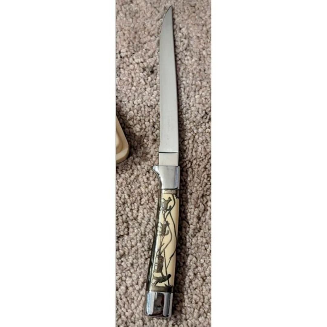 1950's Set of 6 Carvel Hall by Briddell Steak Knives &Carving Set~ Alaska Cache. - Thumbnail 4