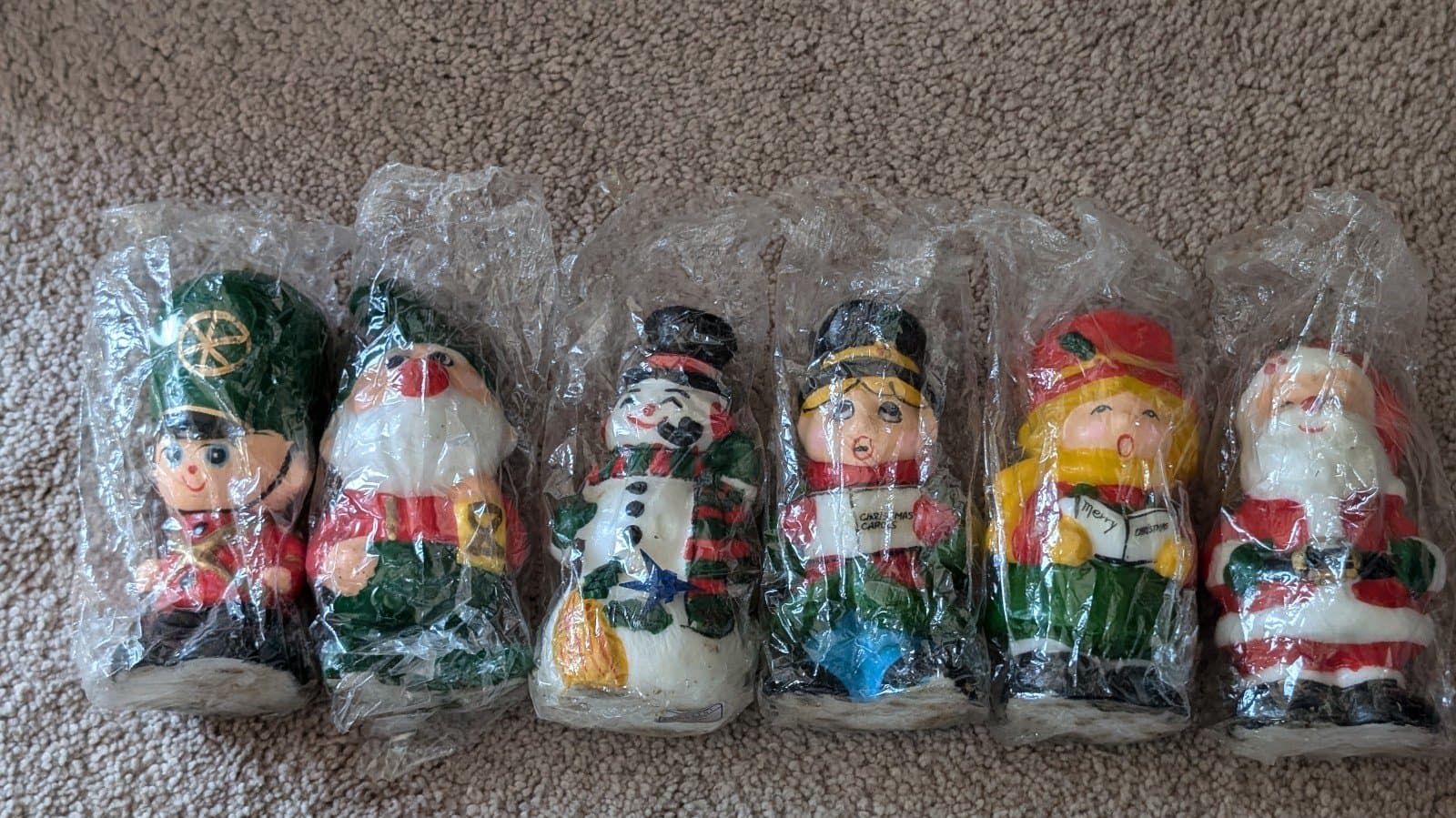 6 Vintage Christmas Novelty Candles Made by Interpur. HTF - Image 1