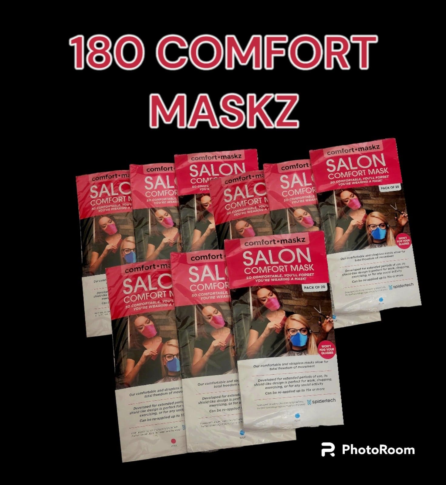 180 Salon Comfort Strapless Face Maskz made by Spidertech - Image 1